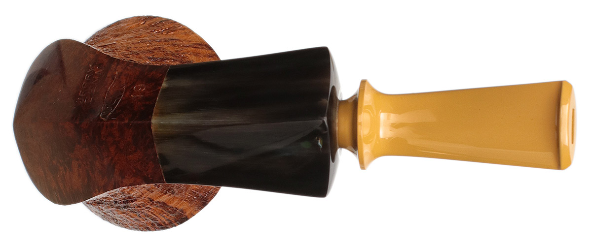Jerry Zenn Partially Sandblasted Bent Dublin with Horn (19)
