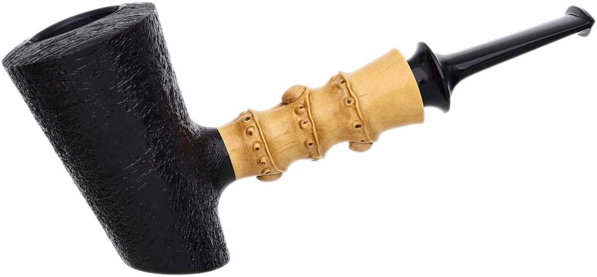 Jerry Zenn Sandblasted Poker with Carved Boxwood