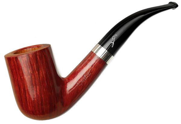 Savinelli Autograph Autograph Smooth Bent Billiard with Silver (4) (6mm)
