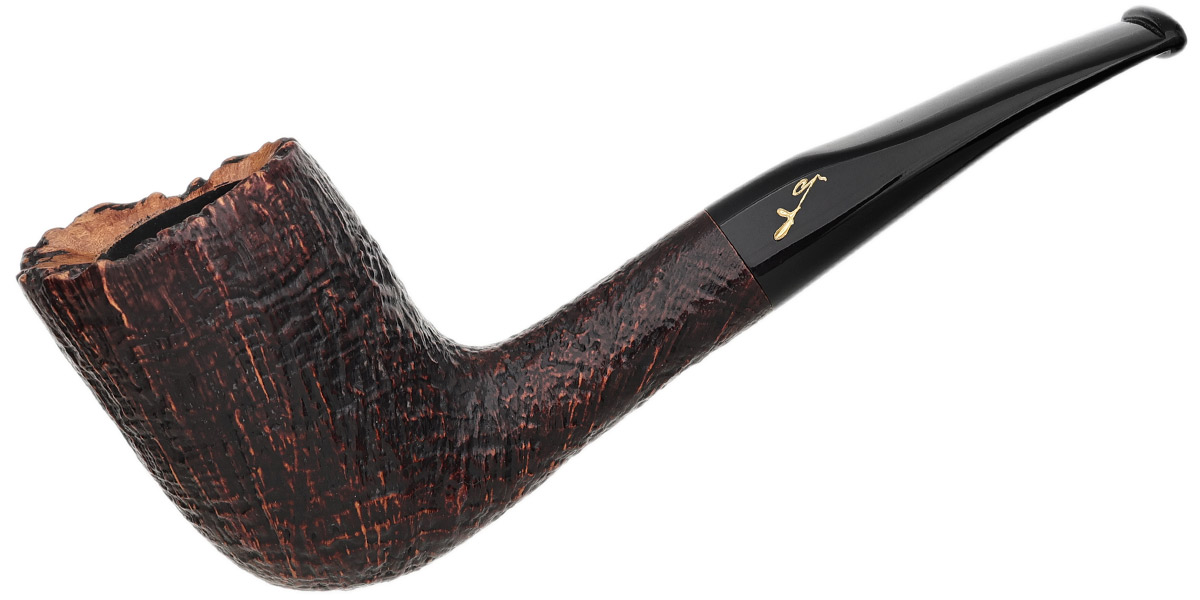 Savinelli Autograph Autograph Sandblasted Bent Billiard (6mm)