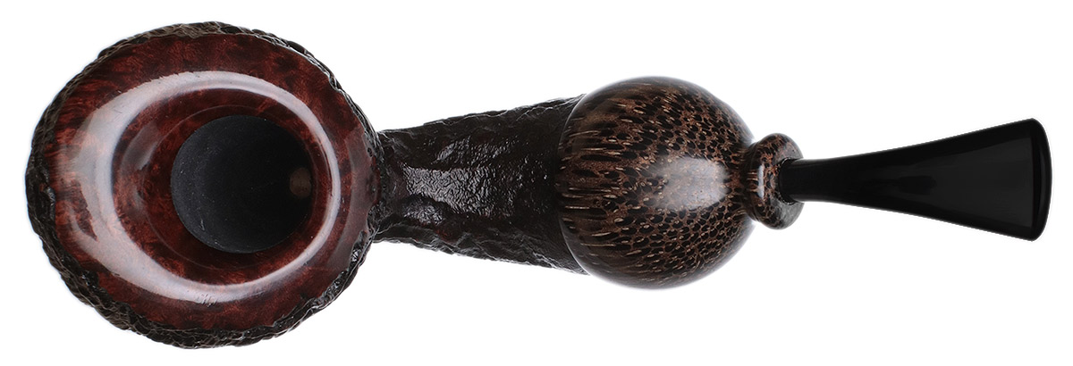 Wojtek Pastuch Partially Sandblasted Reverse Calabash Acorn with Palmwood (1055)