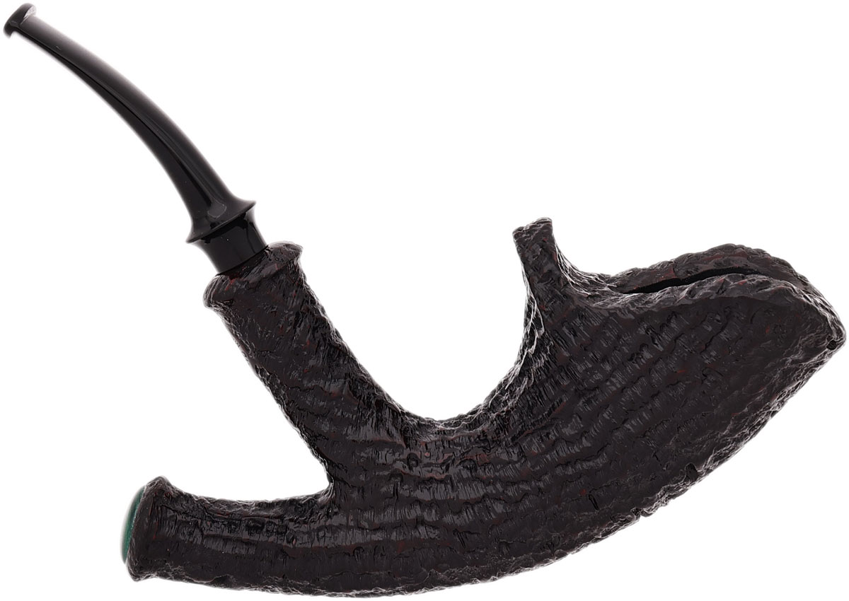 Wojtek Pastuch Sandblasted Horn with Malachite Cabochon (1523)