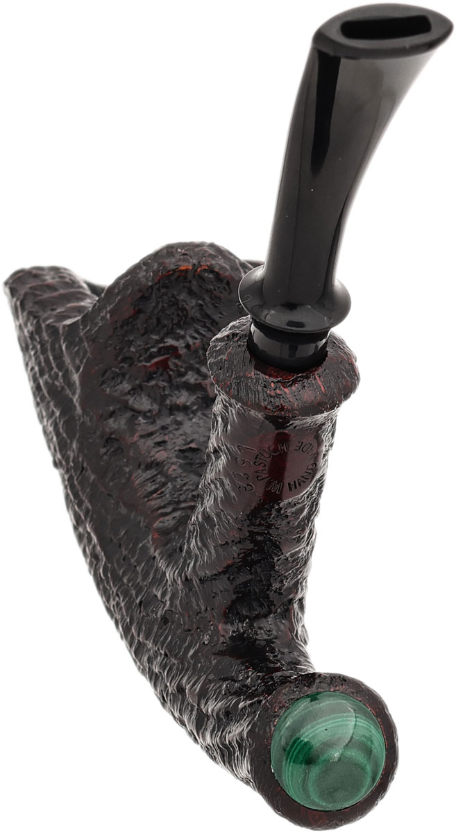 Wojtek Pastuch Sandblasted Horn with Malachite Cabochon (1523)