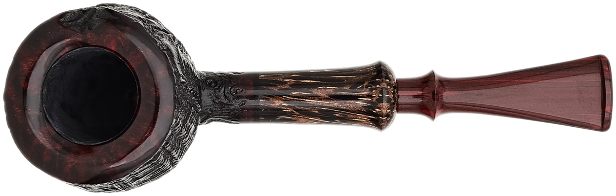Wojtek Pastuch Sandblasted Strawberry Wood Pot with Black Palm (1527)
