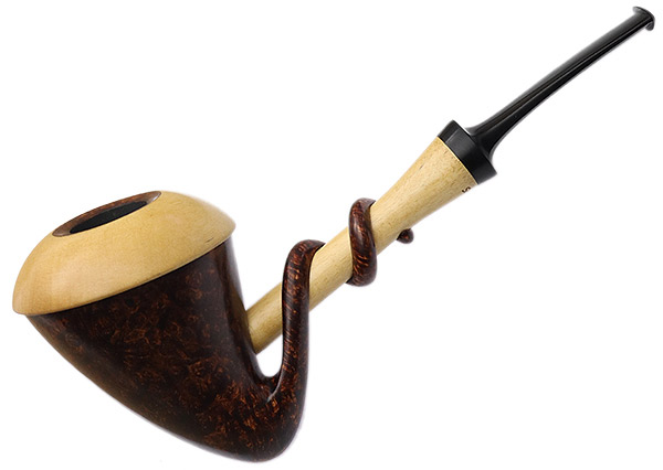 Sabina Santos Smooth Tadpole Calabash with Black and White Ebony (G)