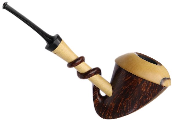 Sabina Santos Smooth Tadpole Calabash with Black and White Ebony (G)