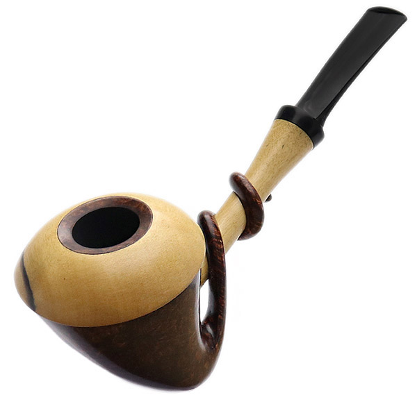 Sabina Santos Smooth Tadpole Calabash with Black and White Ebony (G)