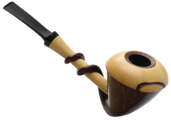 Sabina Santos Smooth Tadpole Calabash with Black and White Ebony (G)