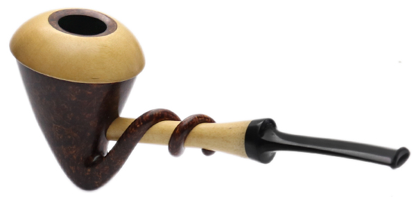 Sabina Santos Smooth Tadpole Calabash with Black and White Ebony (G)