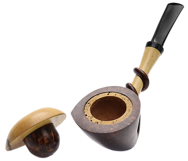 Sabina Santos Smooth Tadpole Calabash with Black and White Ebony (G)