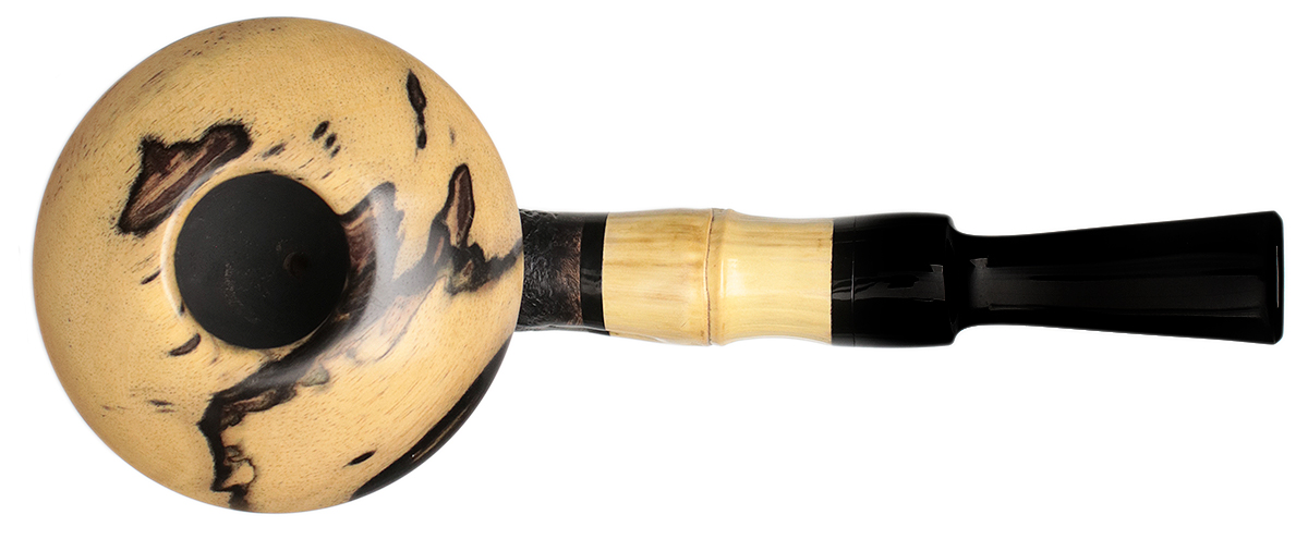 Sabina Santos Sandblasted Calabash with Buddha Belly Bamboo and Black and White Ebony
