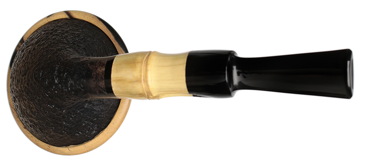 Sabina Santos Sandblasted Calabash with Buddha Belly Bamboo and Black and White Ebony