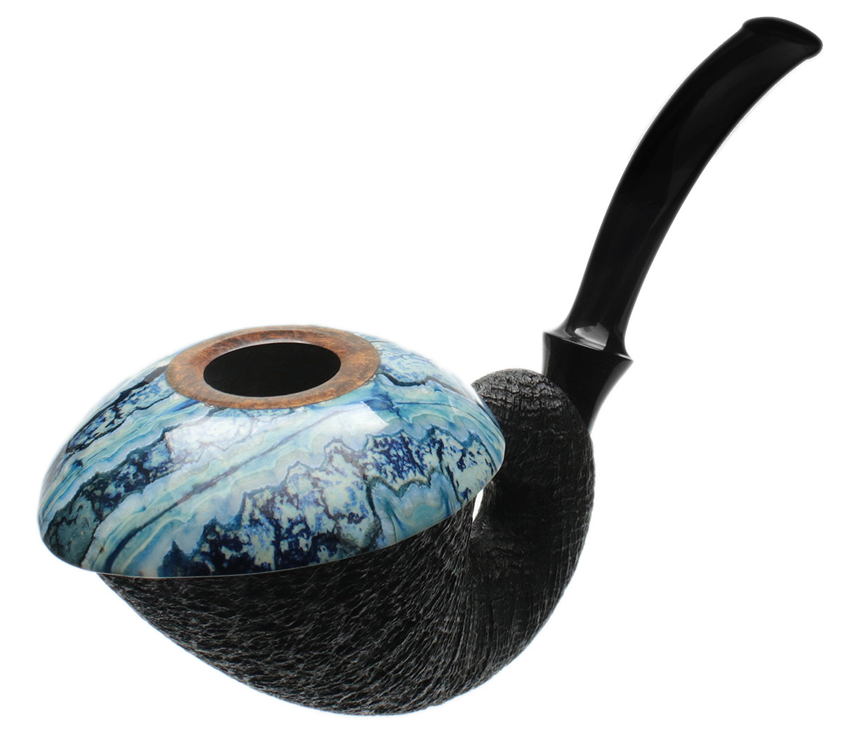 Sabina Santos Sandblasted Nautilus Calabash with Mammoth Molar (G)