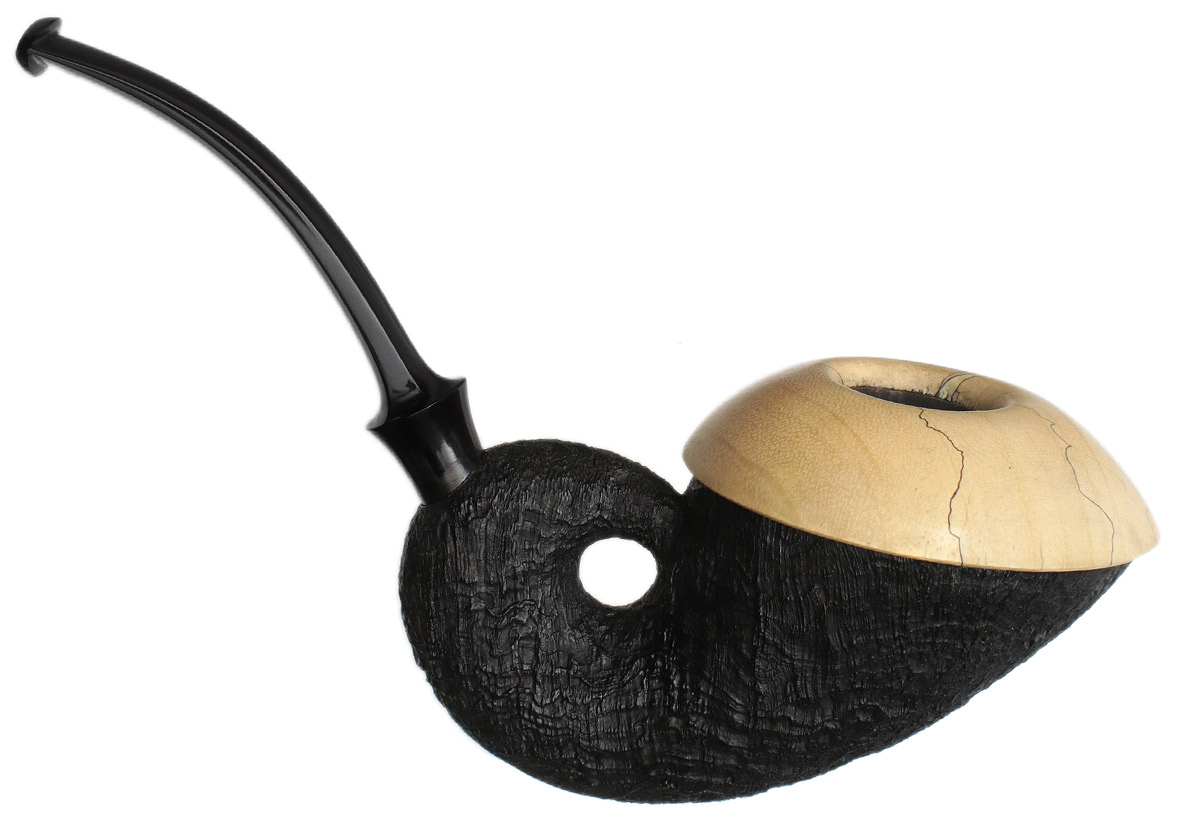 Sabina Santos Sandblasted Nautilus Calabash with Spalted Tamarind (G)