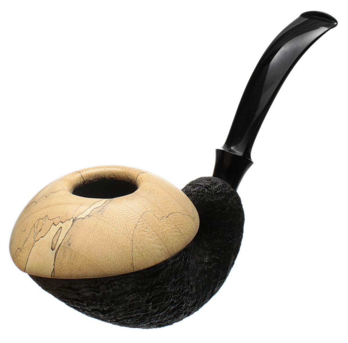 Sabina Santos Sandblasted Nautilus Calabash with Spalted Tamarind (G)