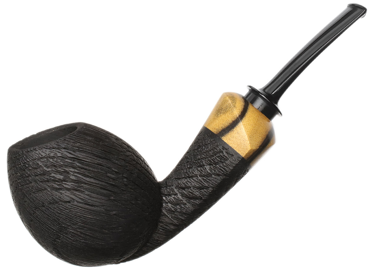 Sabina Santos Sandblasted Morta Bent Egg with Black and White Ebony