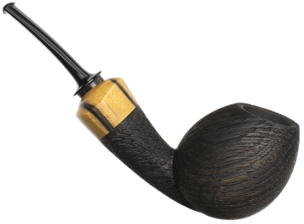 Sabina Santos Sandblasted Morta Bent Egg with Black and White Ebony