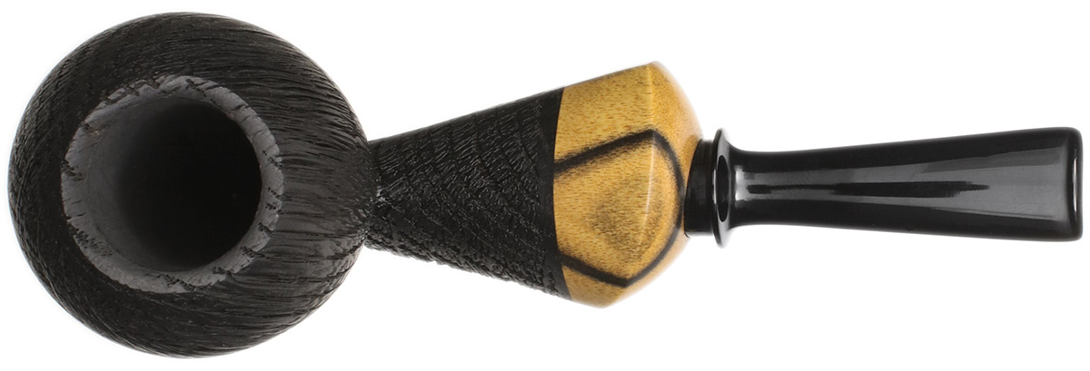 Sabina Santos Sandblasted Morta Bent Egg with Black and White Ebony