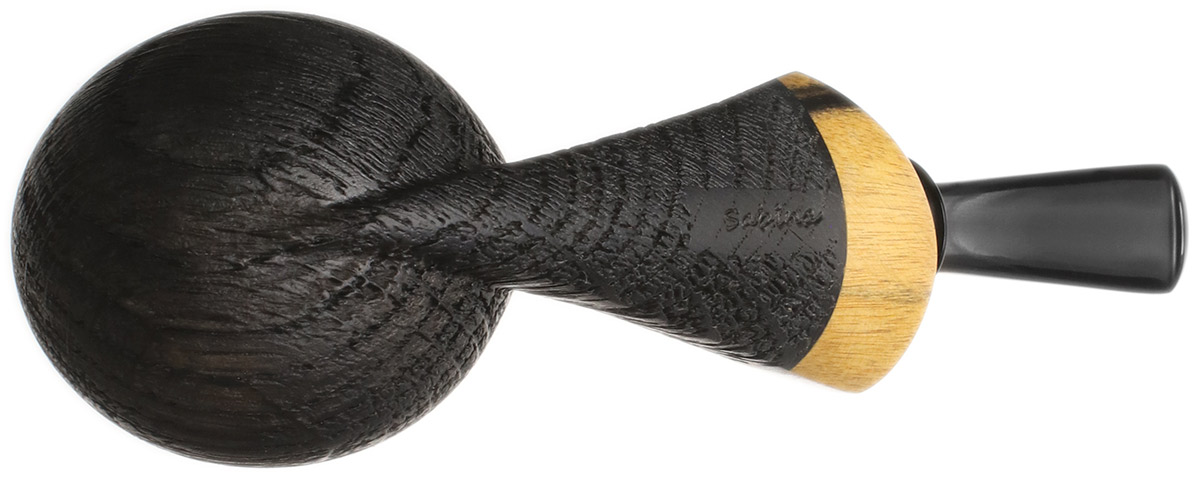 Sabina Santos Sandblasted Morta Bent Egg with Black and White Ebony