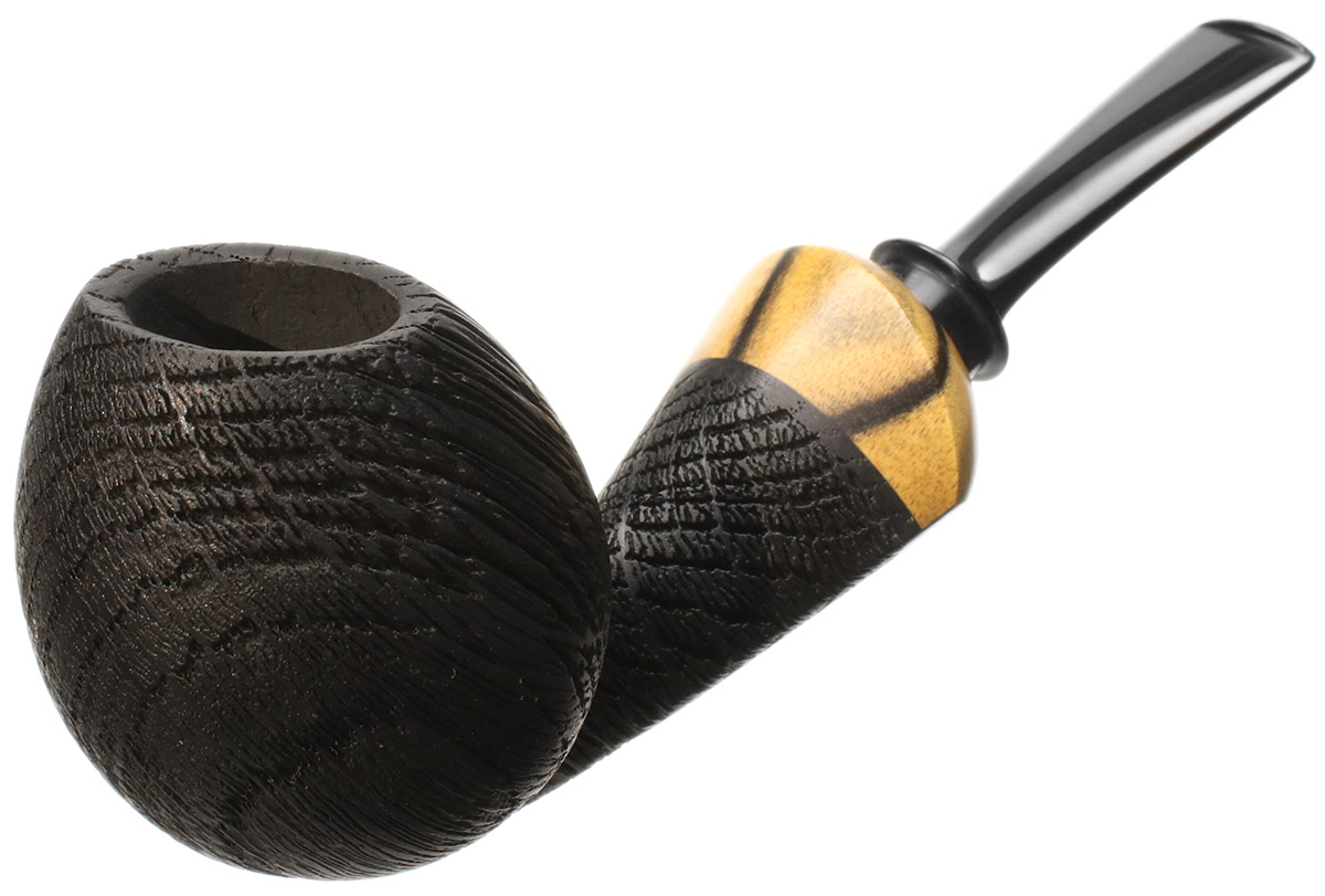 Sabina Santos Sandblasted Morta Bent Egg with Black and White Ebony