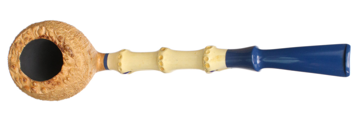 Sabina Santos Sandblasted Natural Acorn with Bamboo and Lapis Lazuli