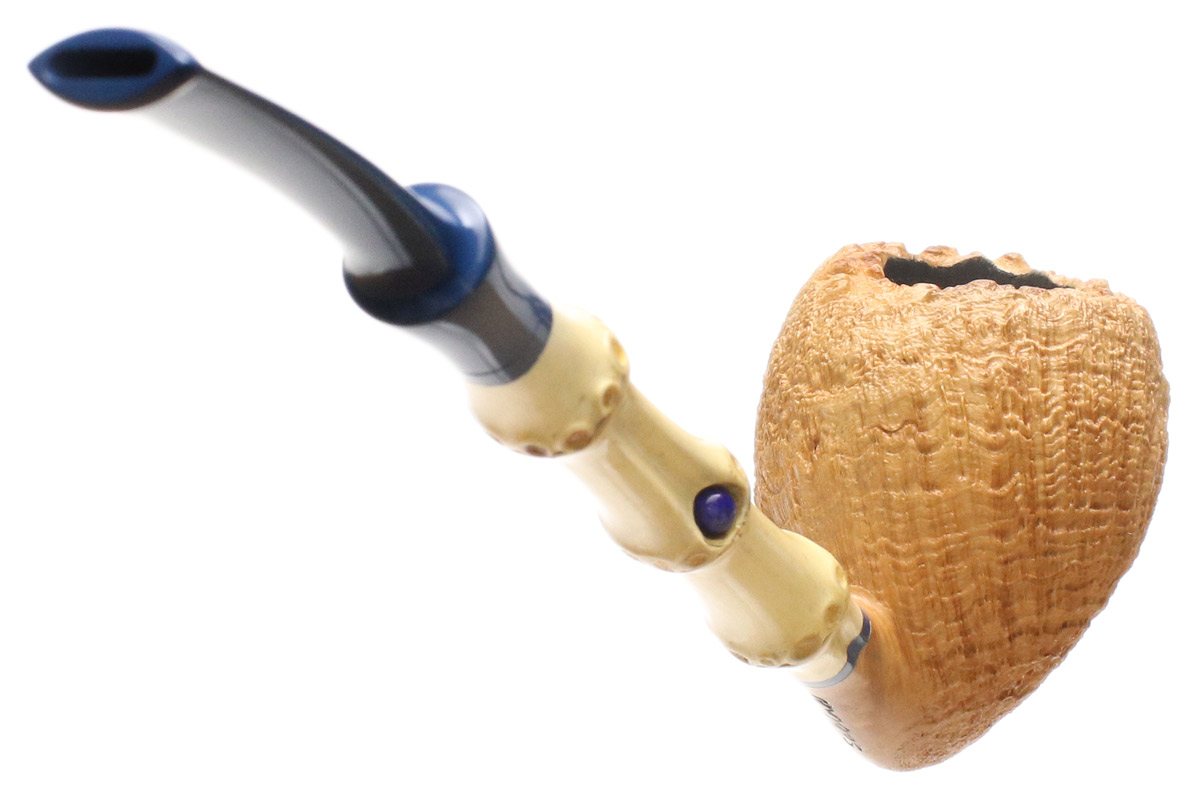 Sabina Santos Sandblasted Natural Acorn with Bamboo and Lapis Lazuli