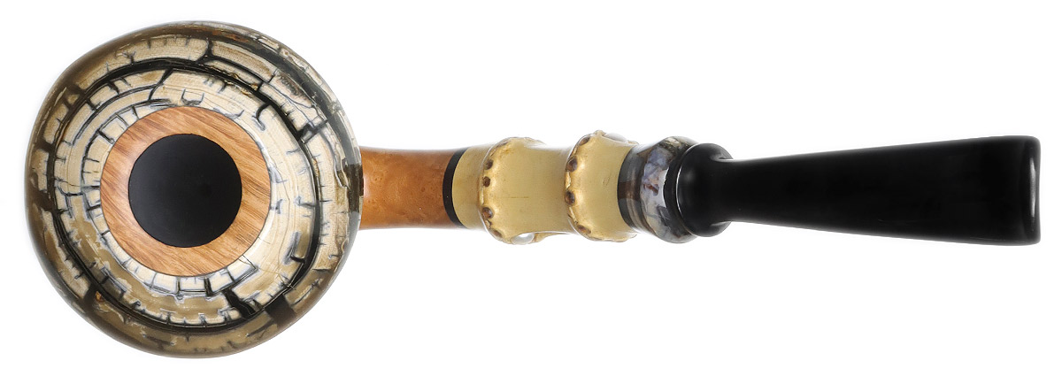 Sabina Santos Smooth Natural Calabash with Bamboo, Mammoth, and Pearls (G)