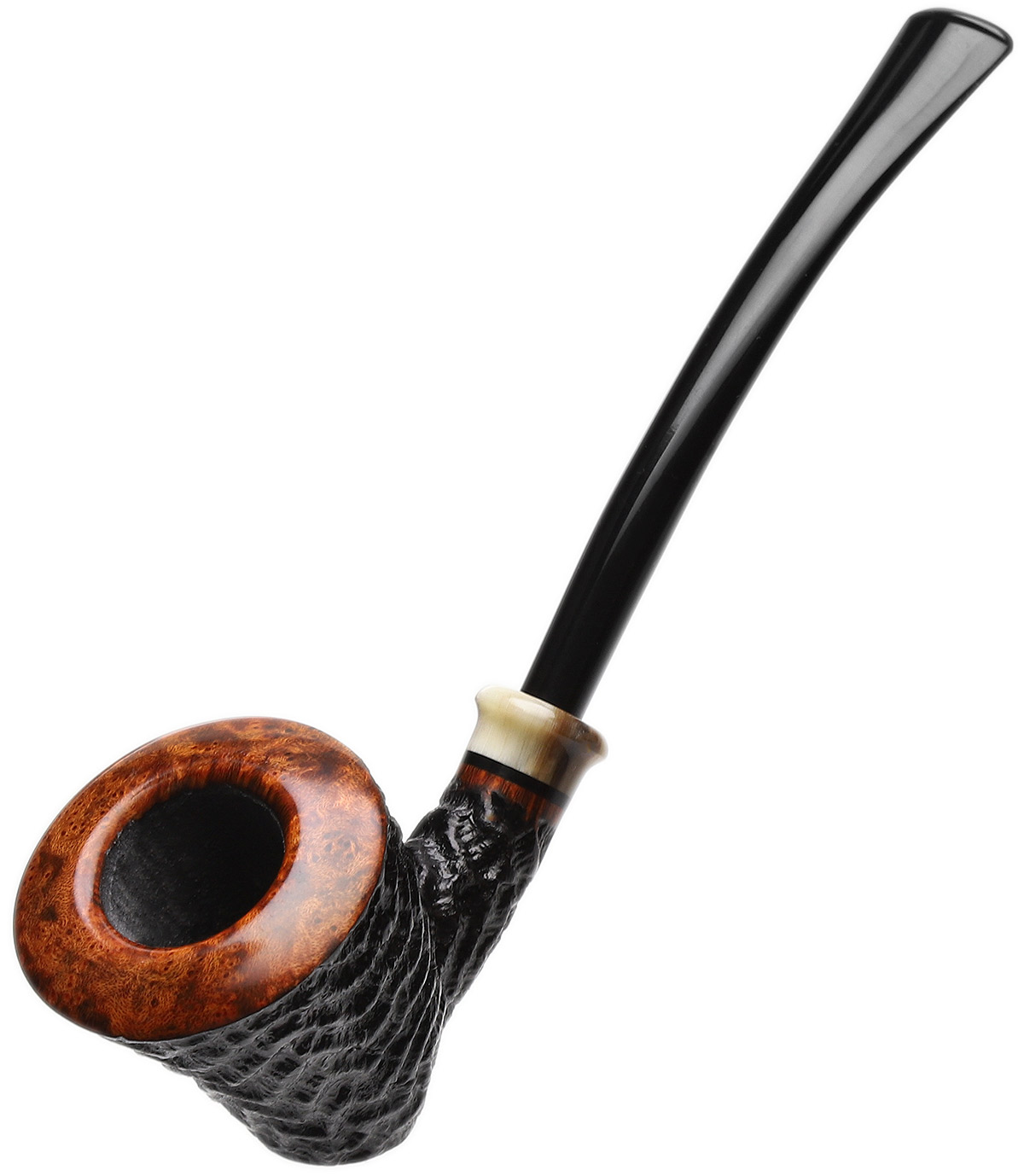 Mike Sebastian Bay Partially Rusticated Bent Dublin Sitter with Horn