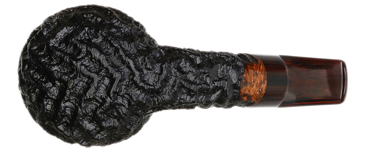Rusticated Bent Brandy Tobacco Pipe