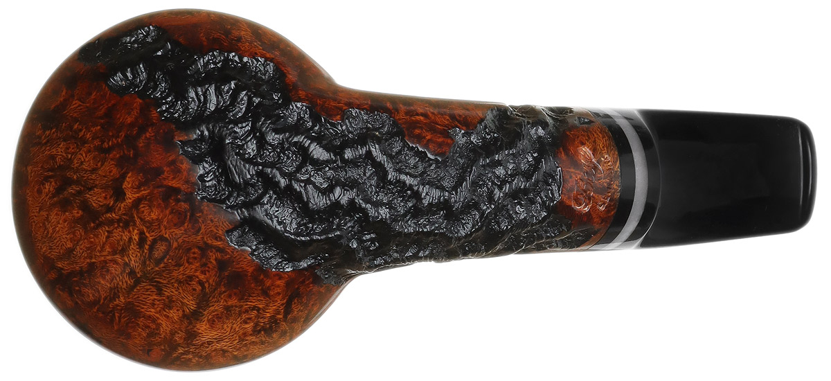 Mike Sebastian Bay Partially Rusticated Bent Brandy with Camel Bone