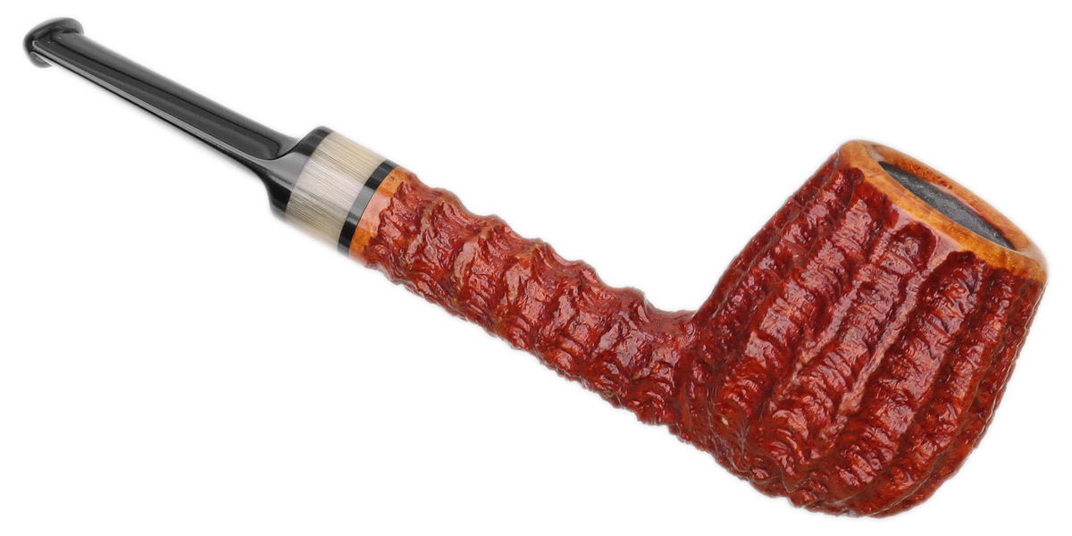 Mike Sebastian Bay Rusticated Pumpkin Billiard with Horn