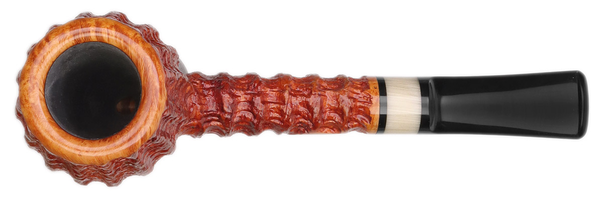 Mike Sebastian Bay Rusticated Pumpkin Billiard with Horn