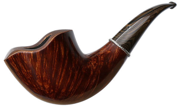 Larry Roush Smooth Bent Dublin with Rope Finish Silver (U) (2454)