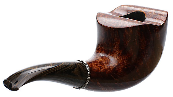 Larry Roush Smooth Bent Dublin with Rope Finish Silver (U) (2454)