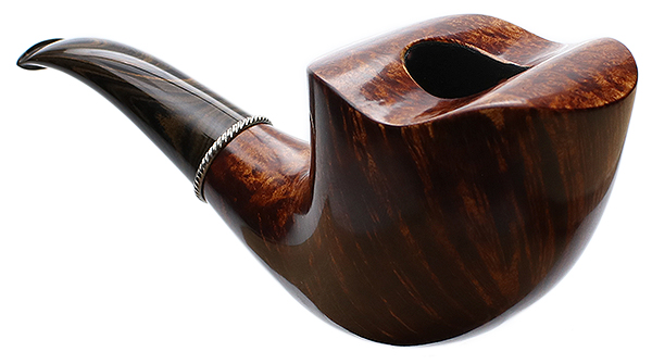 Larry Roush Smooth Bent Dublin with Rope Finish Silver (U) (2454)