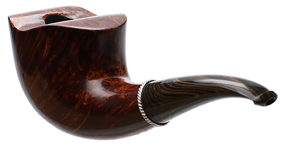 Larry Roush Smooth Bent Dublin with Rope Finish Silver (U) (2454)