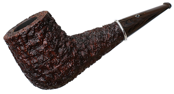 Larry Roush Rusticated & Sandblasted Billiard with Silver (S4) (2457)
