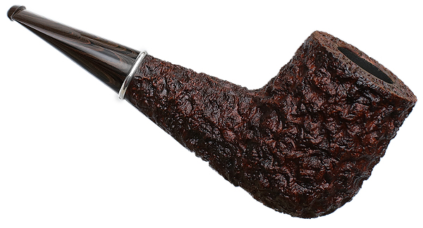 Larry Roush Rusticated & Sandblasted Billiard with Silver (S4) (2457)