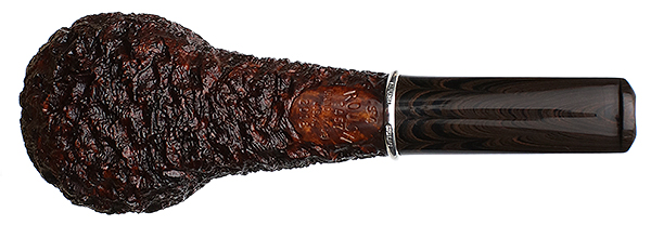 Larry Roush Rusticated & Sandblasted Billiard with Silver (S4) (2457)