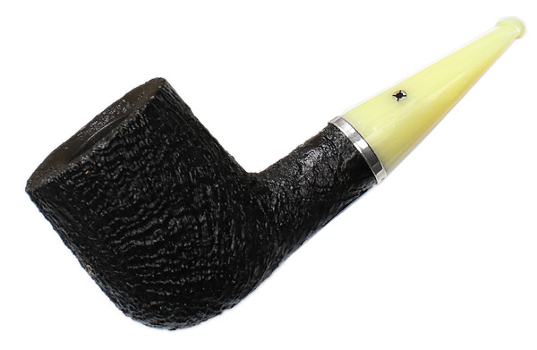 Larry Roush Sandblasted Billiard with Silver and Bakelite (S4) (2460)