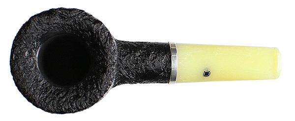 Larry Roush Sandblasted Billiard with Silver and Bakelite (S4) (2460)