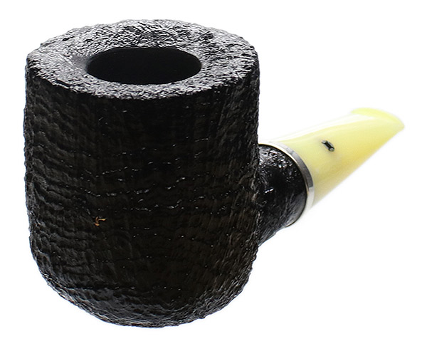 Larry Roush Sandblasted Billiard with Silver and Bakelite (S4) (2460)
