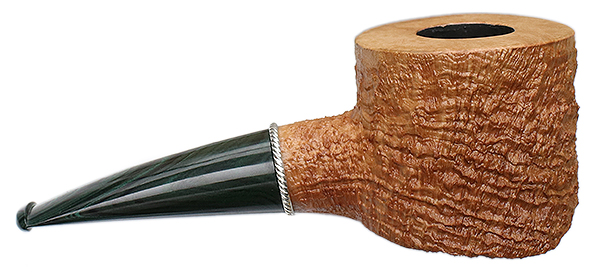 Larry Roush Partially Sandblasted Bent Pot with Rope Finish Silver (L3) (2464)