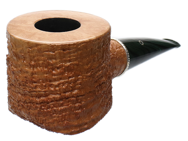 Larry Roush Partially Sandblasted Bent Pot with Rope Finish Silver (L3) (2464)