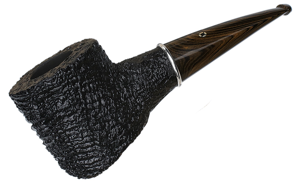 Larry Roush Sandblasted Bent Pot with Silver (S4) (2466)