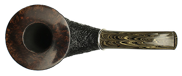 Larry Roush Partially Sandblasted Bent Dublin Sitter with Silver (S5) (2476)