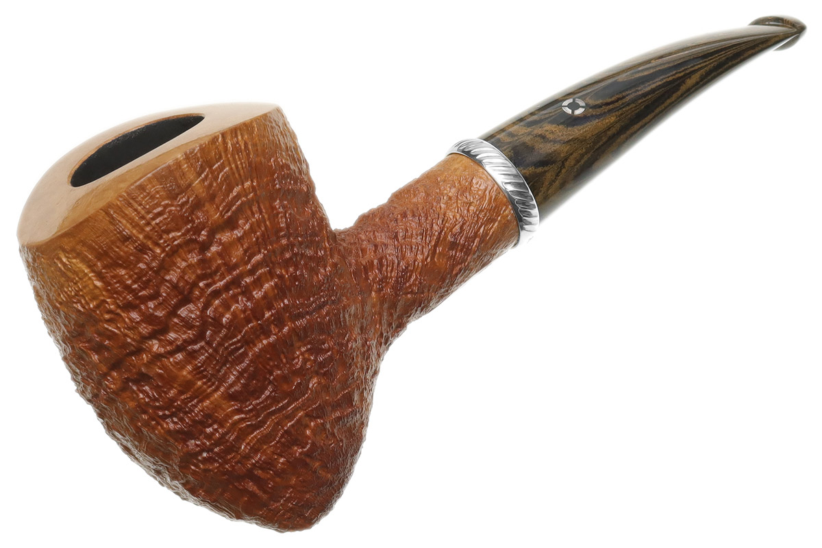 Larry Roush Partially Sandblasted Natural Acorn with Rope Finish Silver (S5) (2714)