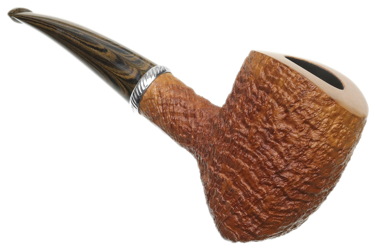 Larry Roush Partially Sandblasted Natural Acorn with Rope Finish Silver (S5) (2714)