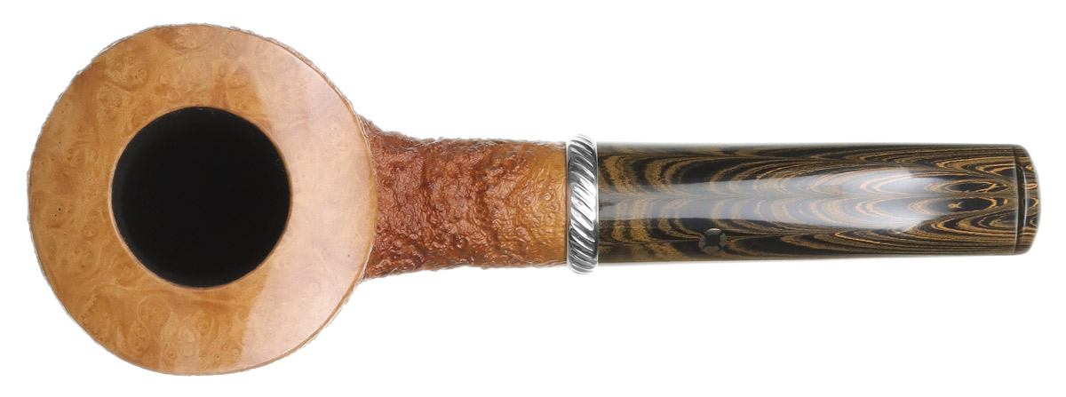 Larry Roush Partially Sandblasted Natural Acorn with Rope Finish Silver (S5) (2714)