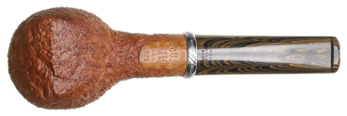 Larry Roush Partially Sandblasted Natural Acorn with Rope Finish Silver (S5) (2714)